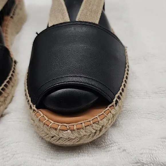 TONI PONS ETNA FLAT LEATHER ELASTIC STRAP ESPADRILLE SANDALS SIZE 9 NWOB