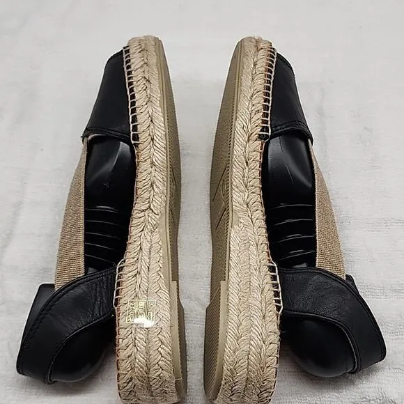 TONI PONS ETNA FLAT LEATHER ELASTIC STRAP ESPADRILLE SANDALS SIZE 9 NWOB