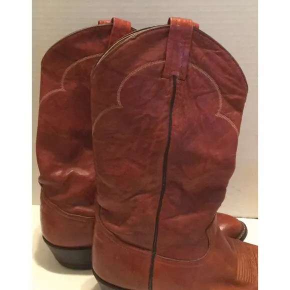 🪀TONY LAMA  COGNAC Leather COWBOY BOOT 9 1/2