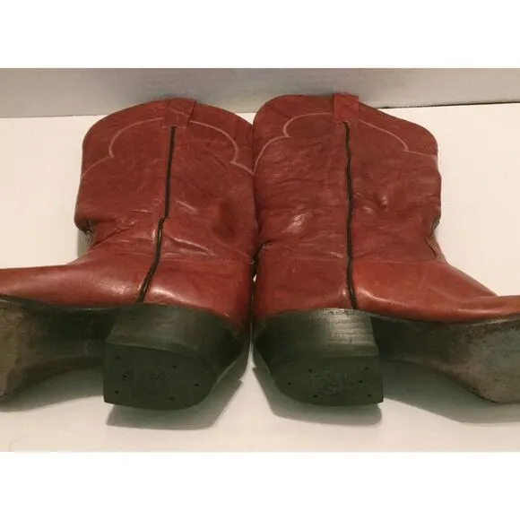 🪀TONY LAMA  COGNAC Leather COWBOY BOOT 9 1/2