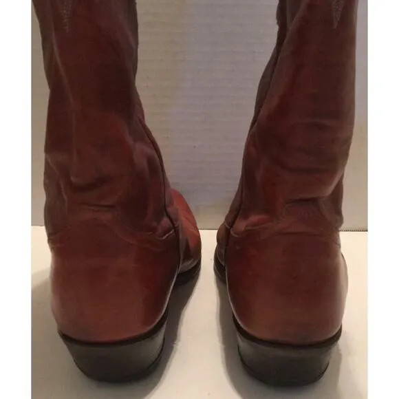 🪀TONY LAMA  COGNAC Leather COWBOY BOOT 9 1/2