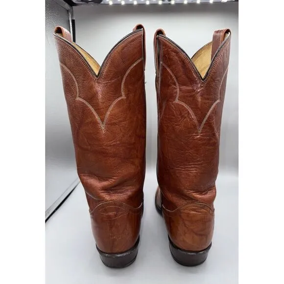 Tony Llama Boots Men 9 1/2 D Cognac Western Cowboy Rodeo Leather Ranch Work