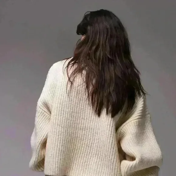 TOPSHOP Cable Knit Stand Collar Sweater