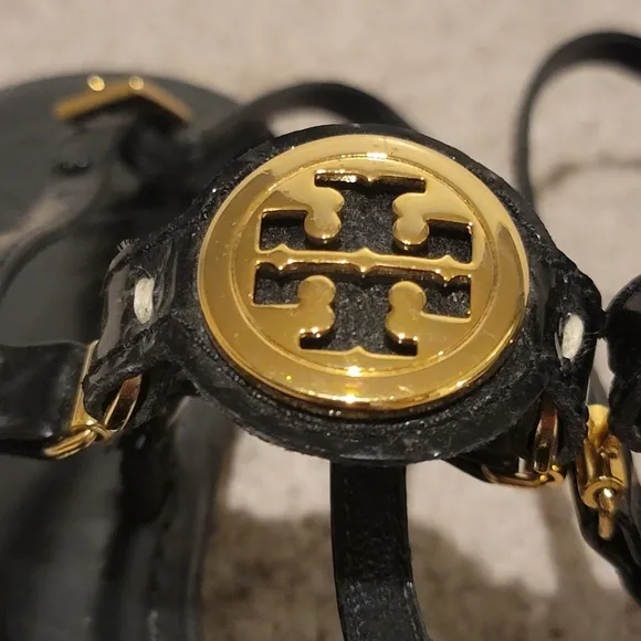 Tory Burch Ali Black Leather Slingback Sandals Size 11