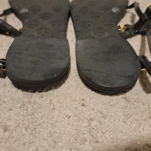 Tory Burch Ali Black Leather Slingback Sandals Size 11