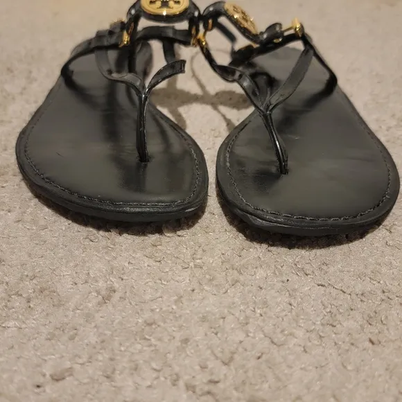 Tory Burch Ali Black Leather Slingback Sandals Size 11
