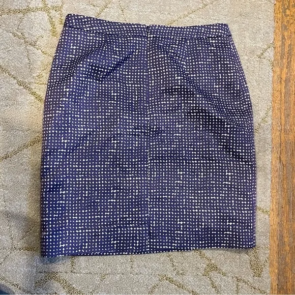 🍕TORY BURCH Alix pencil skirt Wool Silk Cotton blend purple white plaid pattern