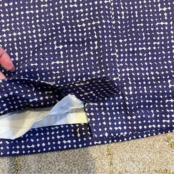 🍕TORY BURCH Alix pencil skirt Wool Silk Cotton blend purple white plaid pattern