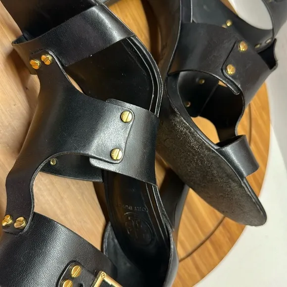Tory Burch Black Studded High Heel Sandals