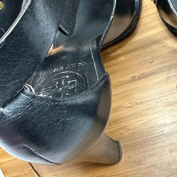 Tory Burch Black Studded High Heel Sandals