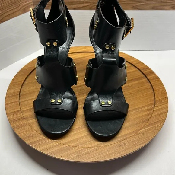 Tory Burch Black Studded High Heel Sandals