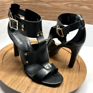 Tory Burch Black Studded High Heel Sandals