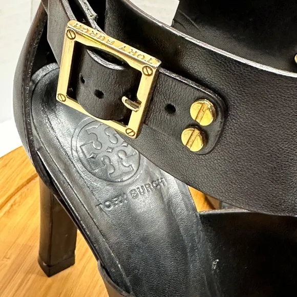 Tory Burch Black Studded High Heel Sandals