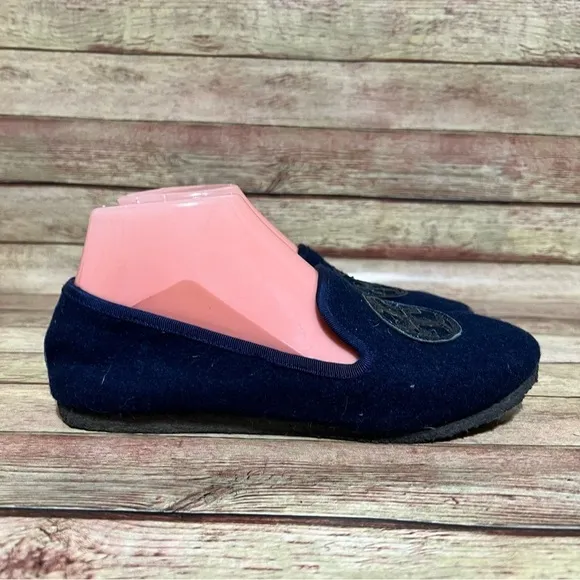 Tory Burch Blue Wool Loafers