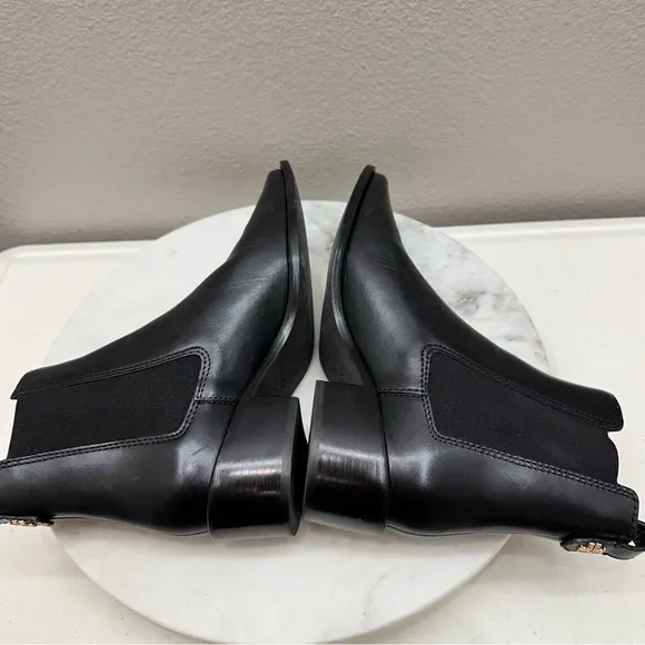 Tory Burch Boots Size 6.5 Black Chelsea Ankle Boots Designer