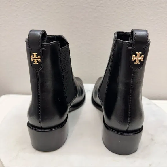 Tory Burch Boots Size 6.5 Black Chelsea Ankle Boots Designer