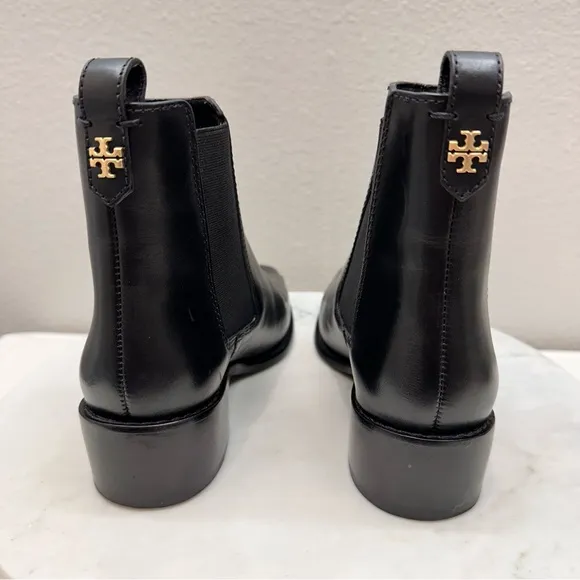 Tory Burch Boots Size 6.5 Black Chelsea Ankle Boots Designer
