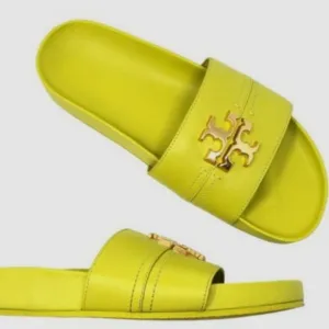 Tory Burch Everly Anatomic Cloud Leather Slide Sandals Yuzu 88336 Size 6.5
