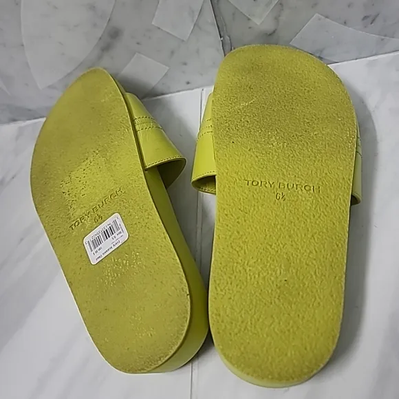 Tory Burch Everly Anatomic Cloud Leather Slide Sandals Yuzu 88336 Size 6.5