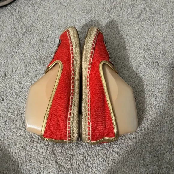 Tory Burch Flats 7.5 Samba Linen Piña Colada Coconut Slip On Espadrille Loafers
