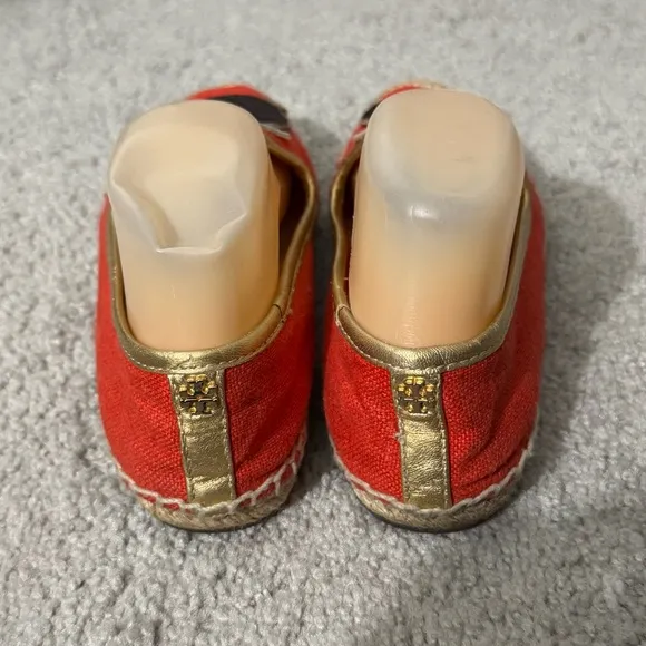 Tory Burch Flats 7.5 Samba Linen Piña Colada Coconut Slip On Espadrille Loafers