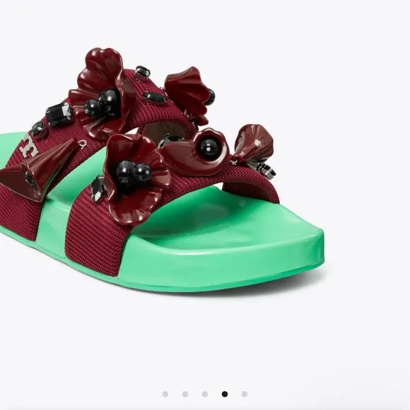 Tory burch flower pool slides. 7