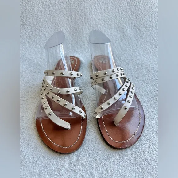 Tory Burch Patos Studded Leather Sandals 7 embellished flats‎