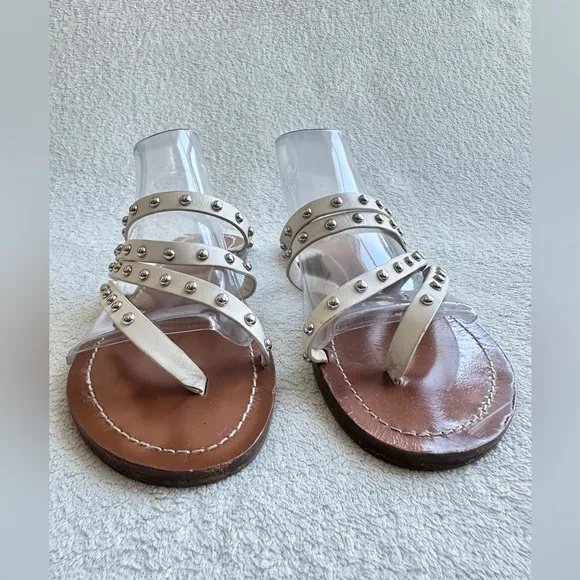 Tory Burch Patos Studded Leather Sandals 7 embellished flats‎