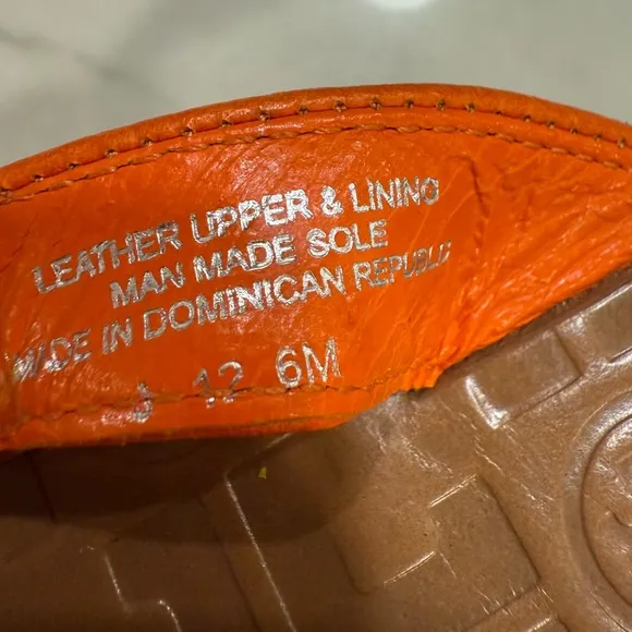 Tory Burch Sandals Size 6 Orange Leather