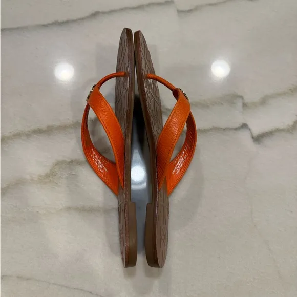 Tory Burch Sandals Size 6 Orange Leather