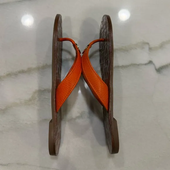 Tory Burch Sandals Size 6 Orange Leather