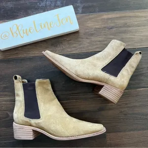 Tory Burch Suede Pointed Toe Western Chelsea Boots NWT