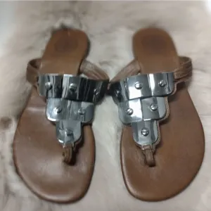 Tory Burch Brown  Leather Sandals
