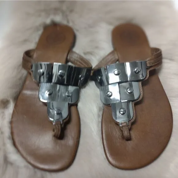 Tory Burch Brown  Leather Sandals