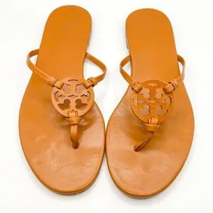 Tory Burch Aged Camello Miller Knotted Leather Sandal, Size 8.5