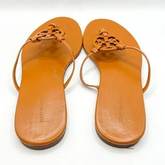 Tory Burch Aged Camello Miller Knotted Leather Sandal, Size 8.5