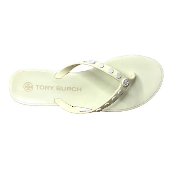 Tory Burch Studded Jelly Sandals Flip Flop Sandal Ivory White Size 7