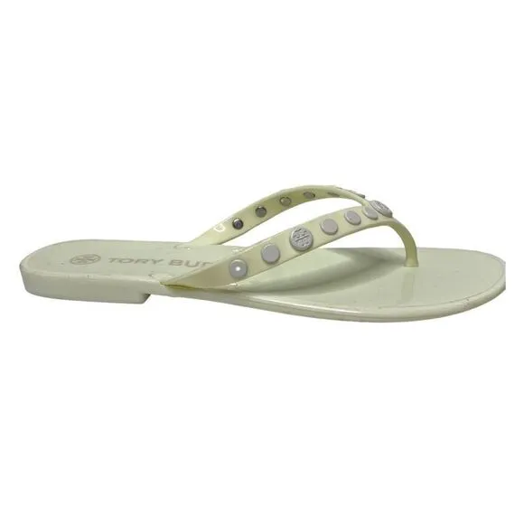 Tory Burch Studded Jelly Sandals Flip Flop Sandal Ivory White Size 7