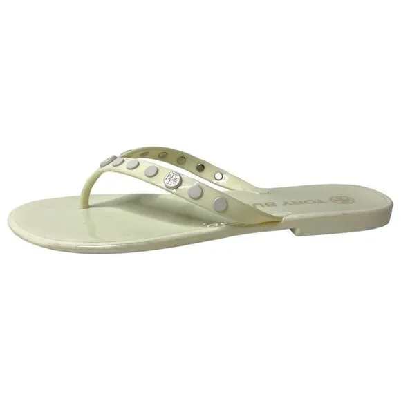 Tory Burch Studded Jelly Sandals Flip Flop Sandal Ivory White Size 7