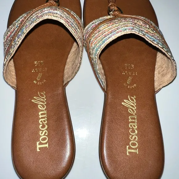 Toscanella Italian Sandals Womens 9.5 Luxury Vacation Summer Beach Designer