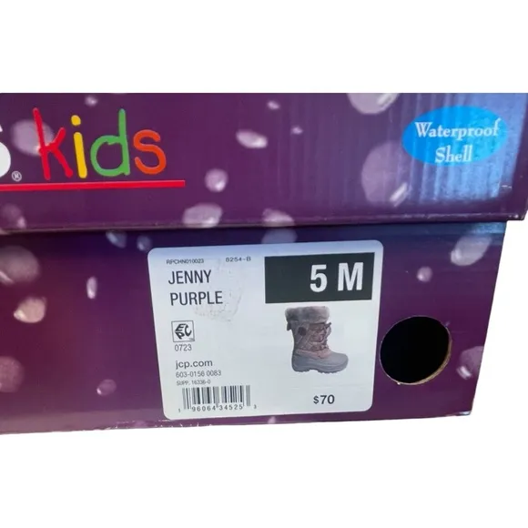 Totes girls Jenny purple waterproof shell winter boots