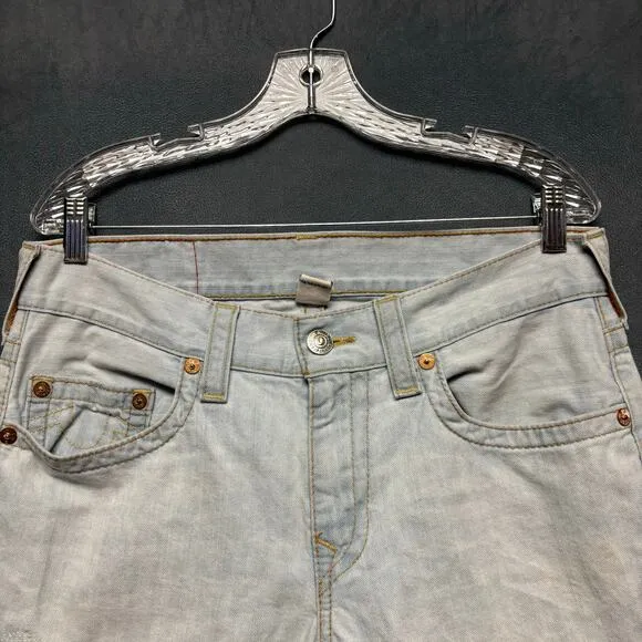 True Religion Distressed Jeans Mens 32 Lightwash Holey Grunge Skater Streetwear