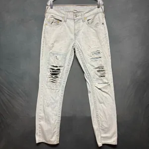 True Religion Distressed Jeans Mens 32 Lightwash Holey Grunge Skater Streetwear