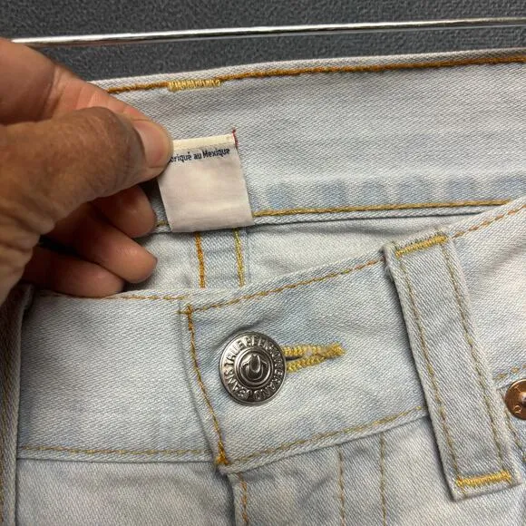 True Religion Distressed Jeans Mens 32 Lightwash Holey Grunge Skater Streetwear
