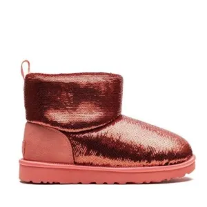 UGG $179 Classic Mini &quot;Starfish Pink&quot;‎ boots Red Sequin US 5 NEW