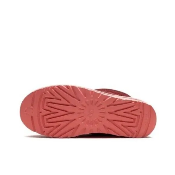 UGG $179 Classic Mini &quot;Starfish Pink&quot;‎ boots Red Sequin US 5 NEW
