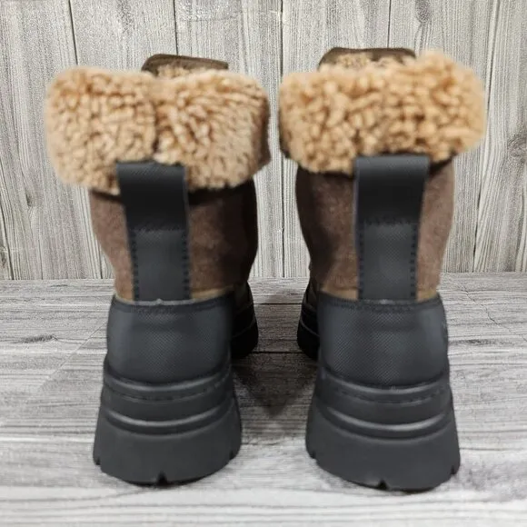 UGG Ashton Addie Tipped Brown Waterproof Fur Boots - Women's Size 7