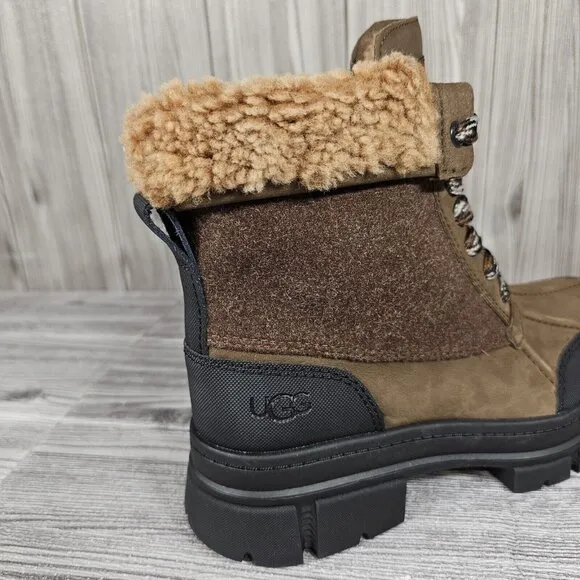 UGG Ashton Addie Tipped Brown Waterproof Fur Boots - Women's Size 7