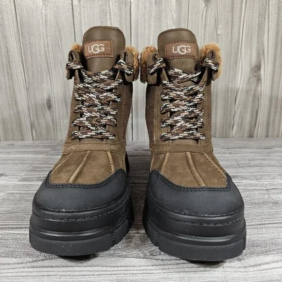 UGG Ashton Addie Tipped Brown Waterproof Fur Boots - Women's Size 7