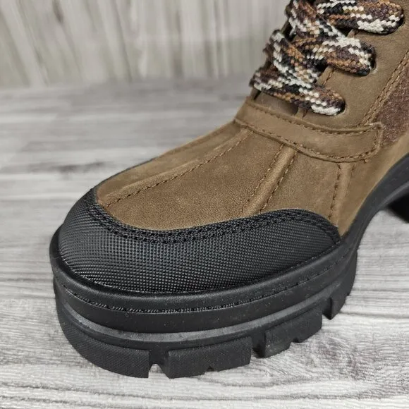 UGG Ashton Addie Tipped Brown Waterproof Fur Boots - Women's Size 7